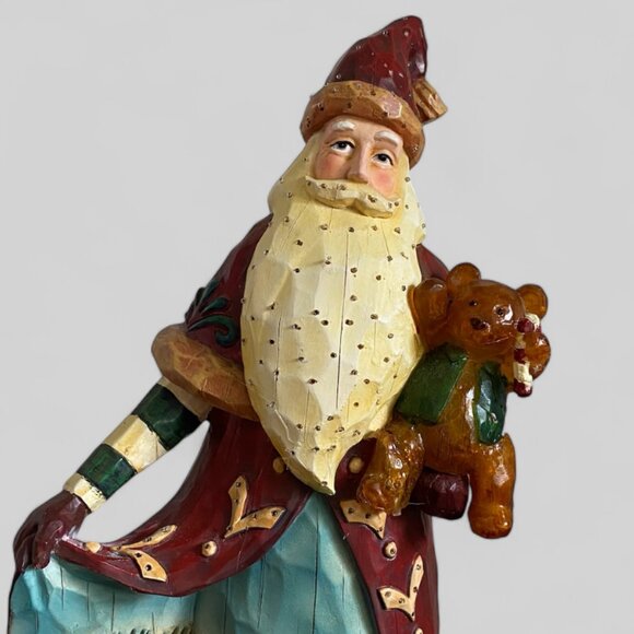 One Of A Kind Hand Crafted Lighted Folklore 20" Santa - Picture 3 of 14